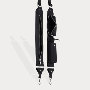 BILLIE Nylon Crossbody Utility Strap-Only in Black/Sliver